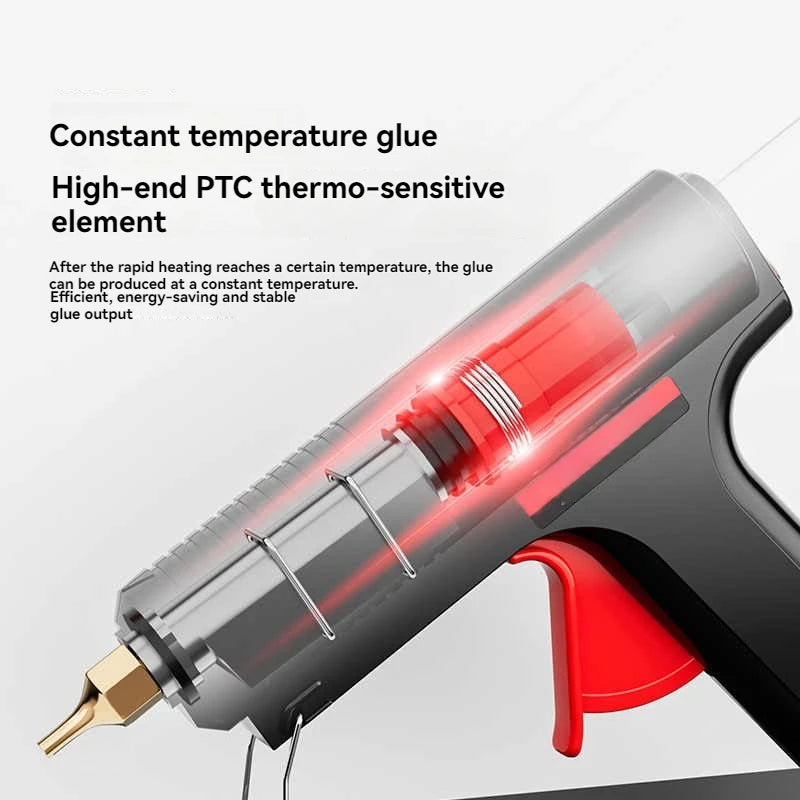 Industrial Hot Glue Gun 200W - Professional Heavy Duty Kit w/10 Nozzles & 30 Glue Sticks Fast Heat Up for DIY/Craft/Repair