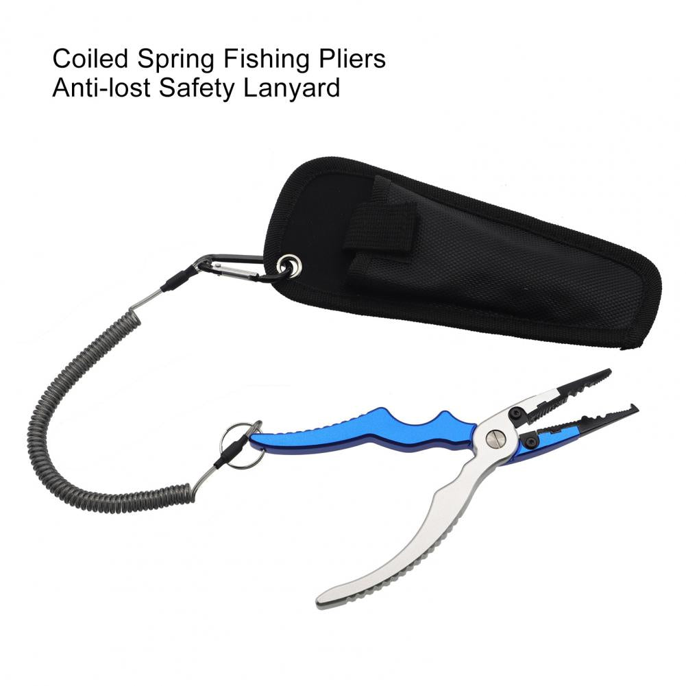 Keychains Anti-lost Rope Retractable with Keyring Carabiner Theftproof Coiled Spring Fishing Pliers Anti-lost Safety Lanyard