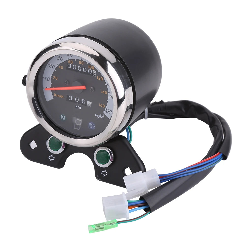 Motorcycle Speedometer Speedometer  Meter Universal Motorcycle Dual Odometer Speedometer  Meter Gear Digital Display