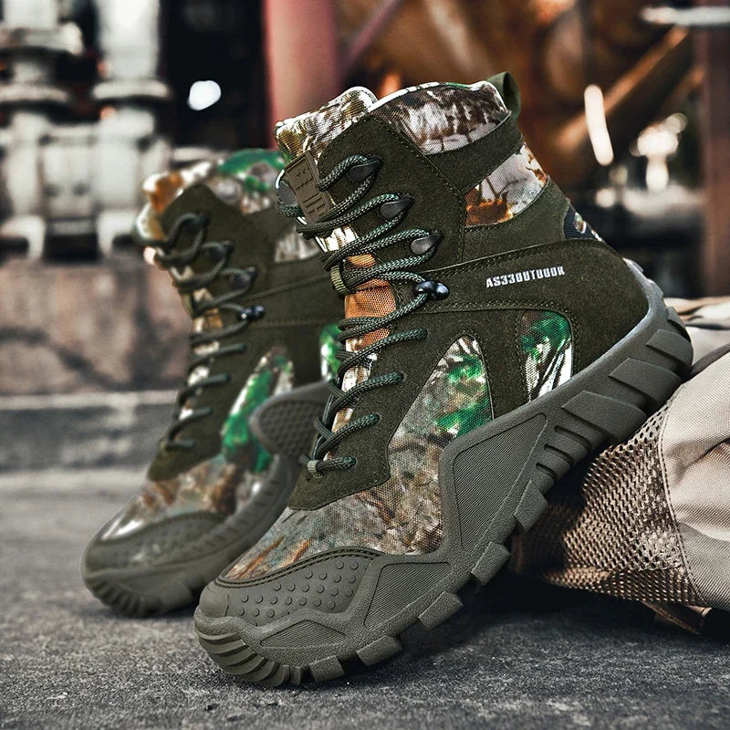 New Men Tactical Boots Lace Up Waterproof Climbing Hiking Shoes Motorcycle Training Army High Quality Hunting Unisex Desert Boot