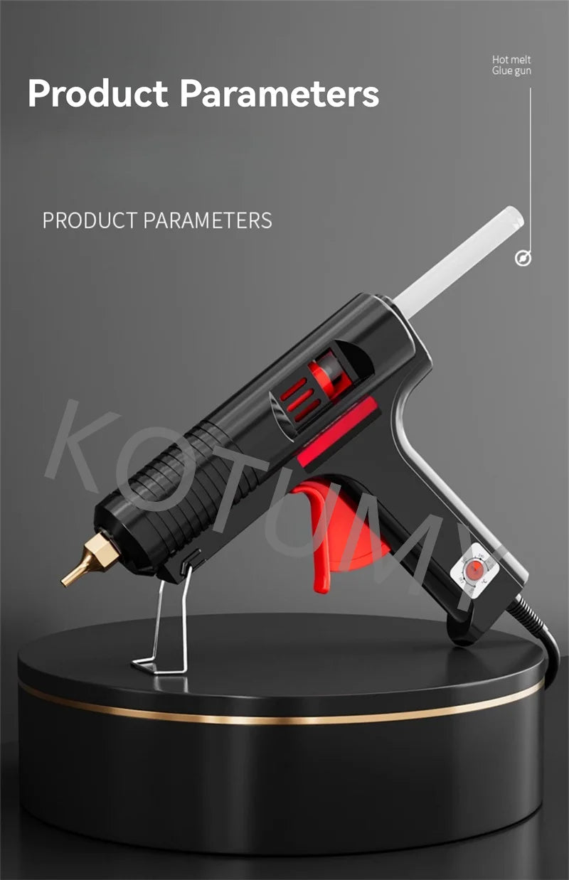 Industrial Hot Glue Gun 200W - Professional Heavy Duty Kit w/10 Nozzles & 30 Glue Sticks Fast Heat Up for DIY/Craft/Repair