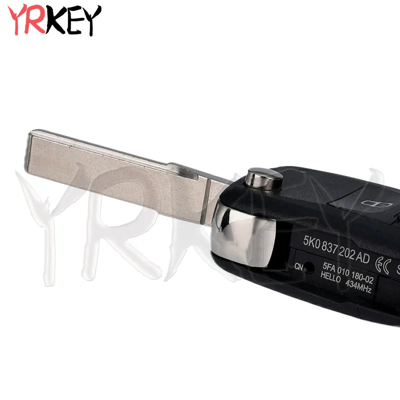 Fob Flip Remote Key for Volkswagen VW Passat Skoda Sedan Polo Beetle Golf 4 5 6 Eos Jetta Tiguan Rapid 433MHz ID48 Hu66 Car Keys