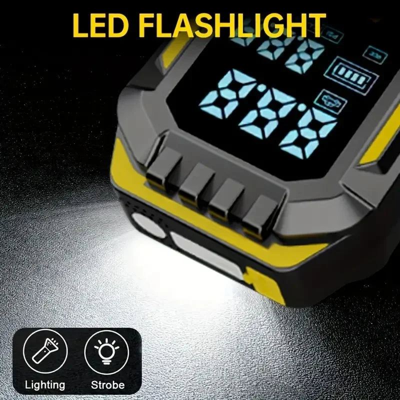 Portable Car Jump Starter with Air Compressor - 12V Emergency Power Bank for Vehicle Battery Boost, Fast Inflation for Tires