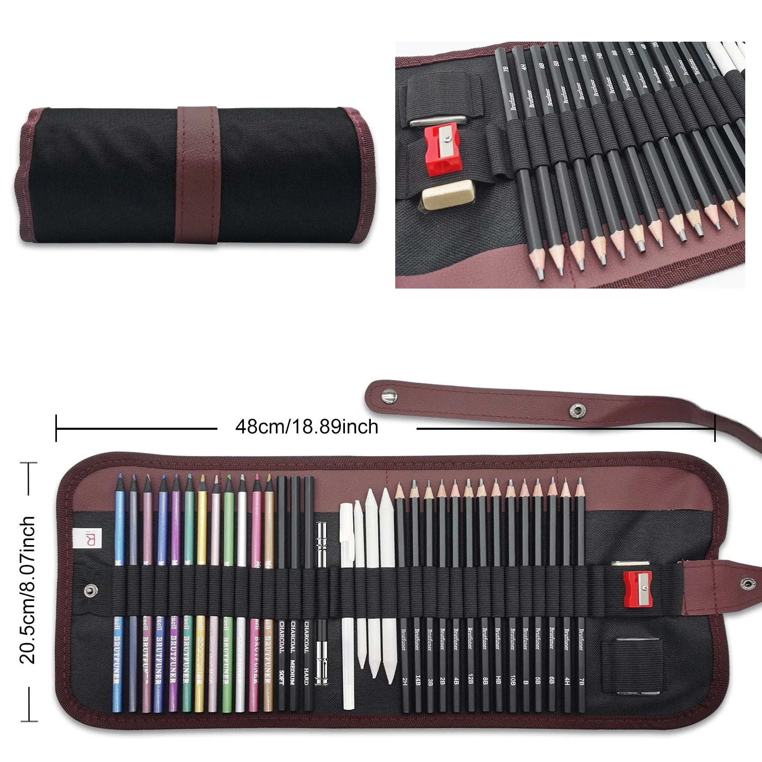 Drawing pencils,38 art supplies sketching pencil sets, graphite pencils, charcoal pencils & 12 metallic pencils,art supplies