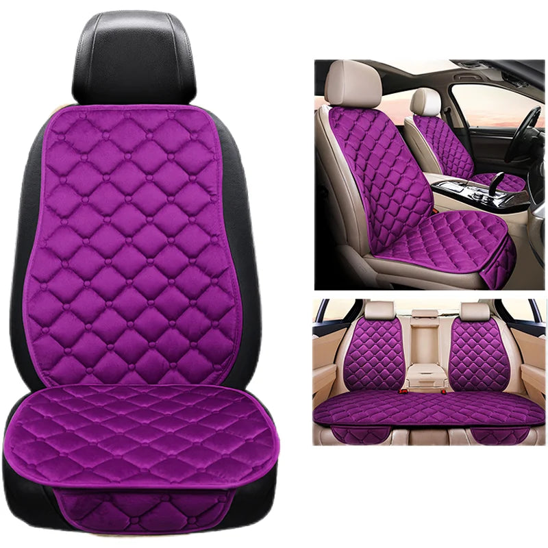 Car Seat Cover Protector Universal Winter Warm Auto Seat Cushion Rear Seat Cushion Protection Covers Back Cushion Three Piece