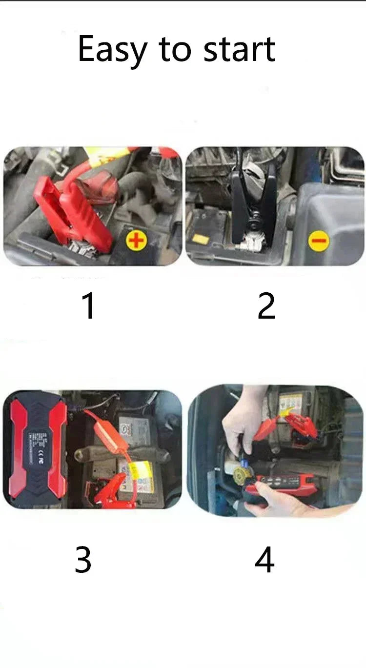 Car Jump Starter Starting Device - 12V 98000mAh Power Bank Jumpstarter, Auto Booster, Emergency Charger, and Jump Start Tool