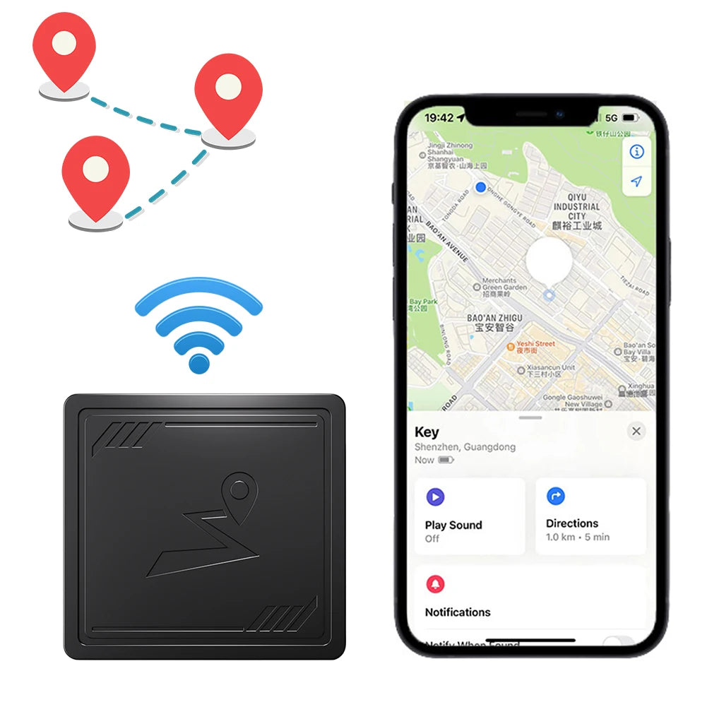 4G GPS Tracker with App Anti-Lost Recording Tracking Device Portable GPS Positioner for Cars Kids Pets