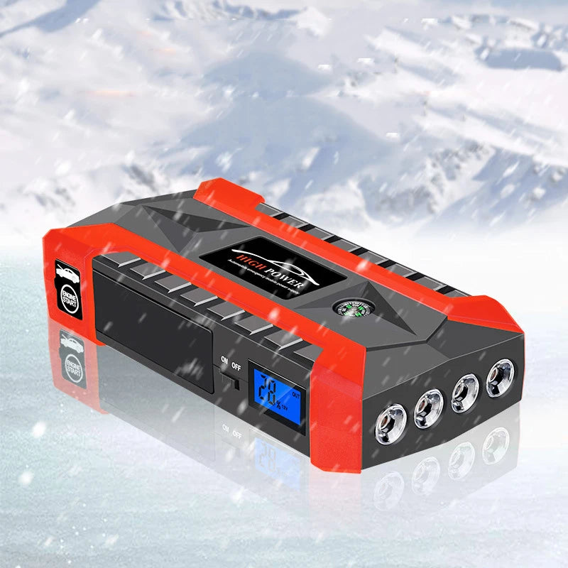 Car Jump Starter Power Bank for Mobile Phones Tablet Charger Auto Jumper Engine Battery Emergency with Flashlight 39800mAh