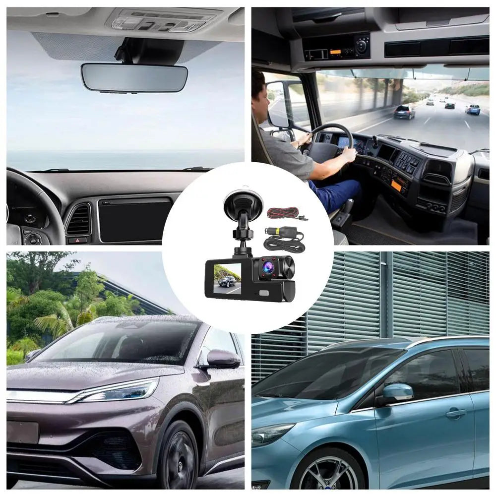 Dashboard Camera For Cars 1080P Double Lens Dashboard Camera Car Video High Definition Car Security Camera Night Driving