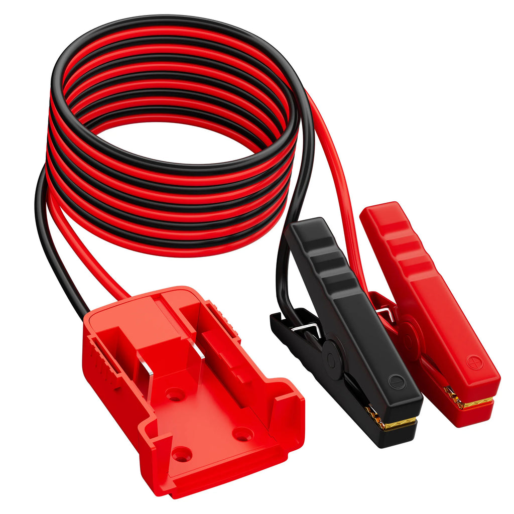 6FT Jumper Cable Clamps with Power Wheel Battery Adapter For 20V Battery Jumper Starter for Car Jump Starting