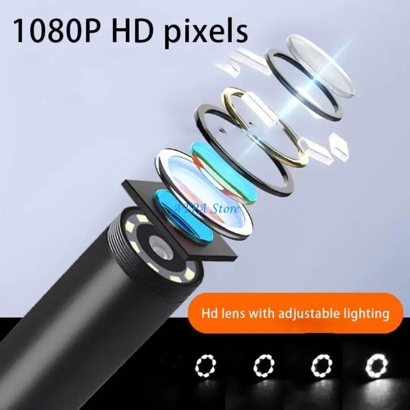 U13C Industrial Endoscope Camera Double Lens Car Inspection Borescope Waterproof LEDs
