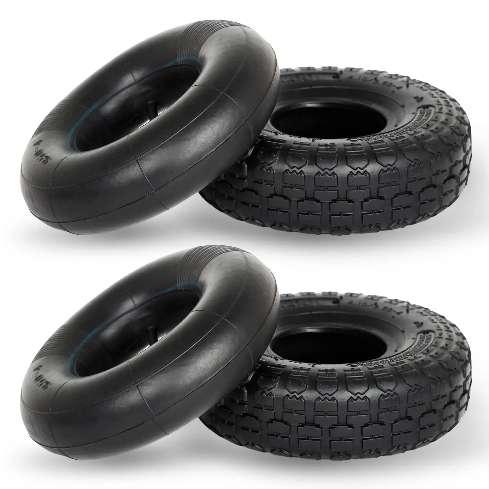 4.10/3.50-4 410/350-4 4.10-4 Tire and Inner Tube for Warehouse Cars Scooter Wheel Hand Truck Lawn Mower Dollies Wheelbarrow