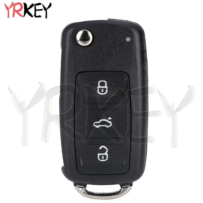 Fob Flip Remote Key for Volkswagen VW Passat Skoda Sedan Polo Beetle Golf 4 5 6 Eos Jetta Tiguan Rapid 433MHz ID48 Hu66 Car Keys
