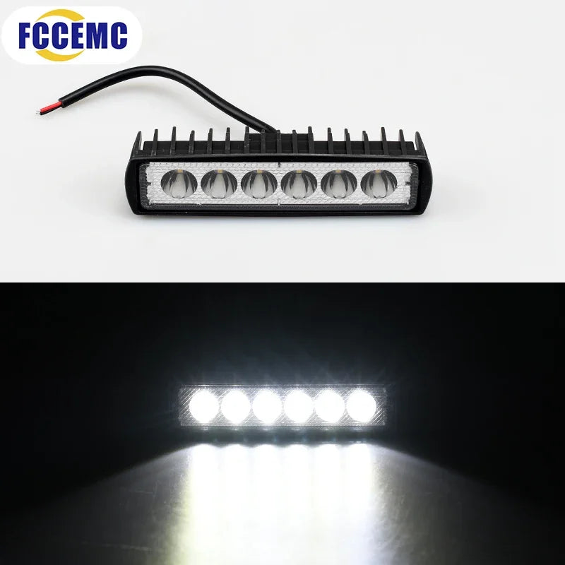 6 LED Motocycle Work Light High Bright Spotlight Offroad Automobile Truck Driving Fog Headlights DRL Driving Lamp 12V
