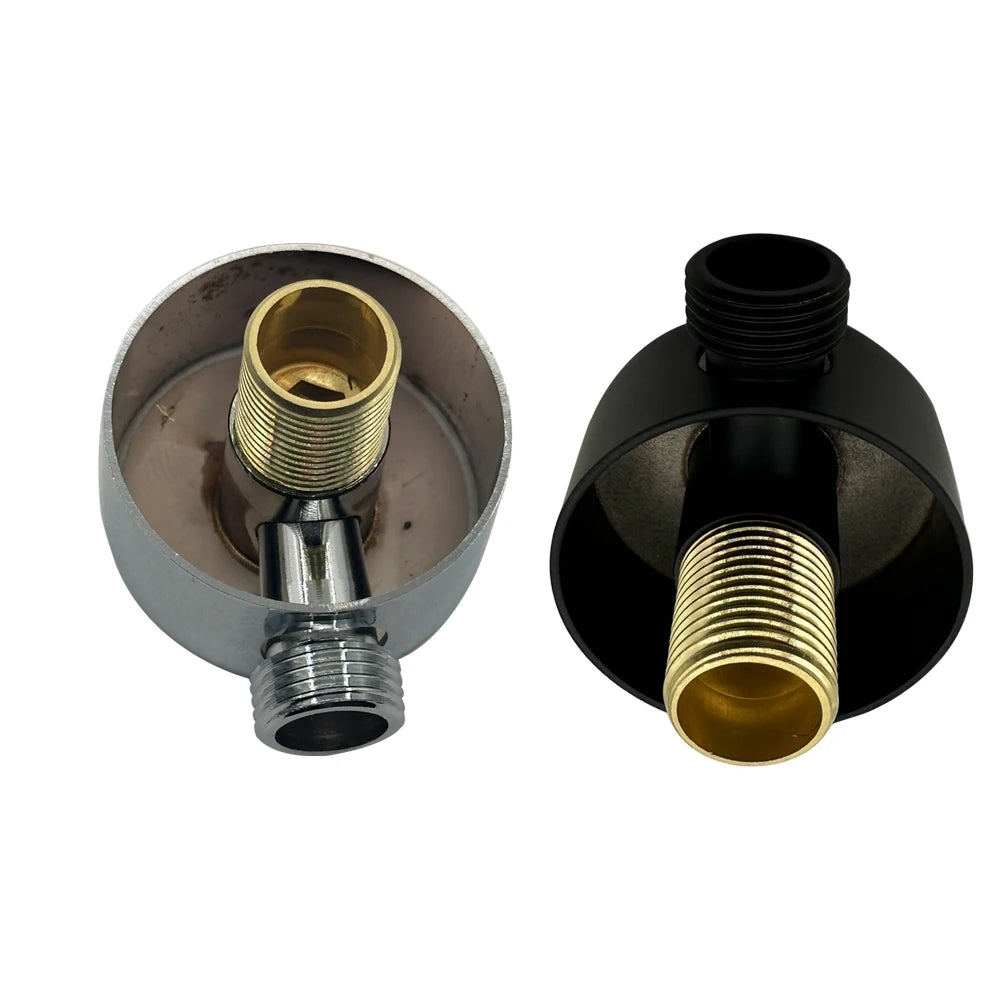 Bathroom G1/2 Shower Hose Connector Round Wall Union Supply Elbow Outlet Spout Wall Mounted,Brushed Nickel