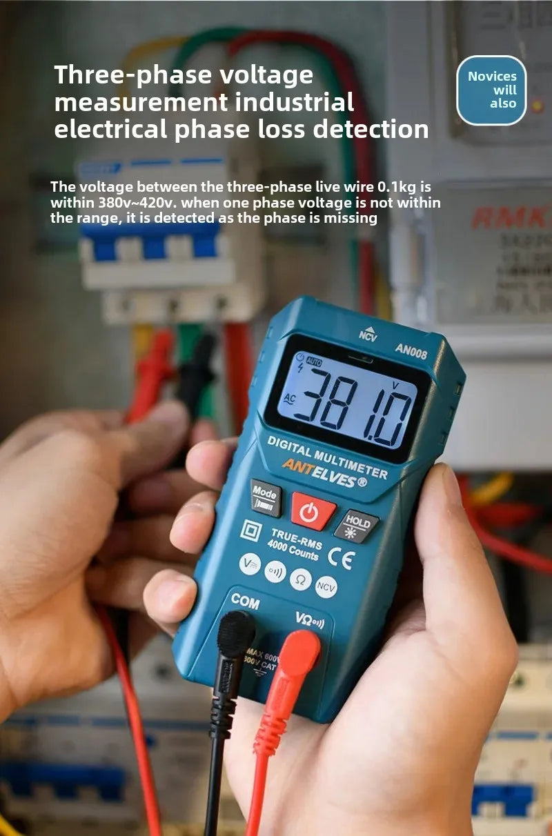 Intelligent Multimeter for Electricians, High-precision Automatic Household Digital Display Electricity Meter Without Gear Shift