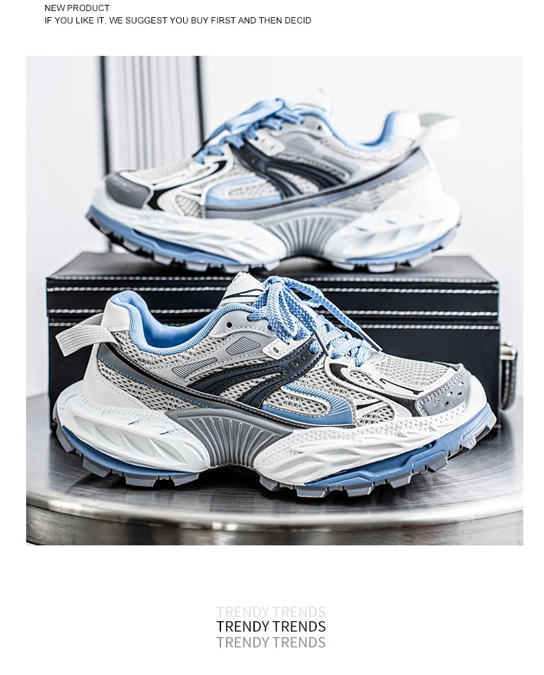 Sports and leisure shoes, men's shoes, marathon oversized air cushioned shoes, fly woven all season rubber, wear-resistant, anti