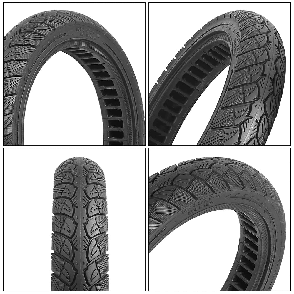 14X2.50 Electric Bike 2.50-10 Solid Tire Wear-resistant Explosion-proof Tyre 14inch Without Inner Tube Tire for Electric Vehicle