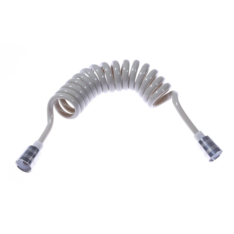 Bathroom Shower Plumbing Hoseswasher Toilet Spray Gun Telephone Wire Telescopic Spring Black White Tube Hose Bathroom Supplies
