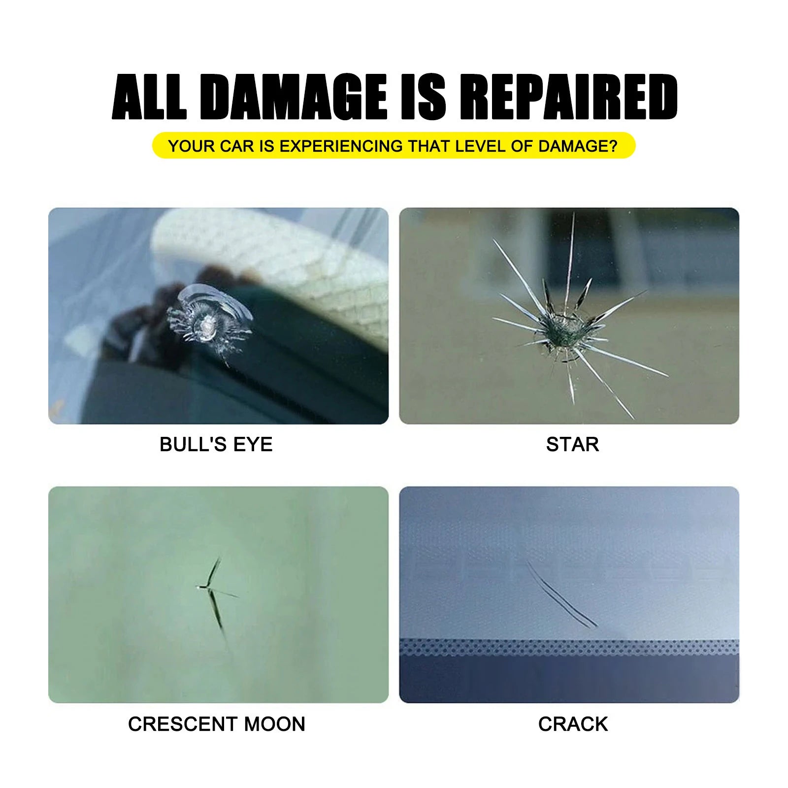 Windshield Repair Kit Car Cracked Glass Repair Kit Quick Fix Auto Glass Windshield Crack Chip Scratch Restore Repair Tool Set