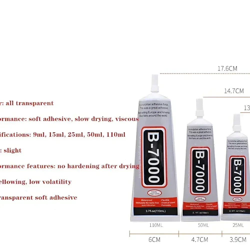 15ML 50ML 110ML B-7000 Clear Contact Phone Repair Adhesive Universal Glass Plastic DIY Glue T7000 with Precision Applicator Glue