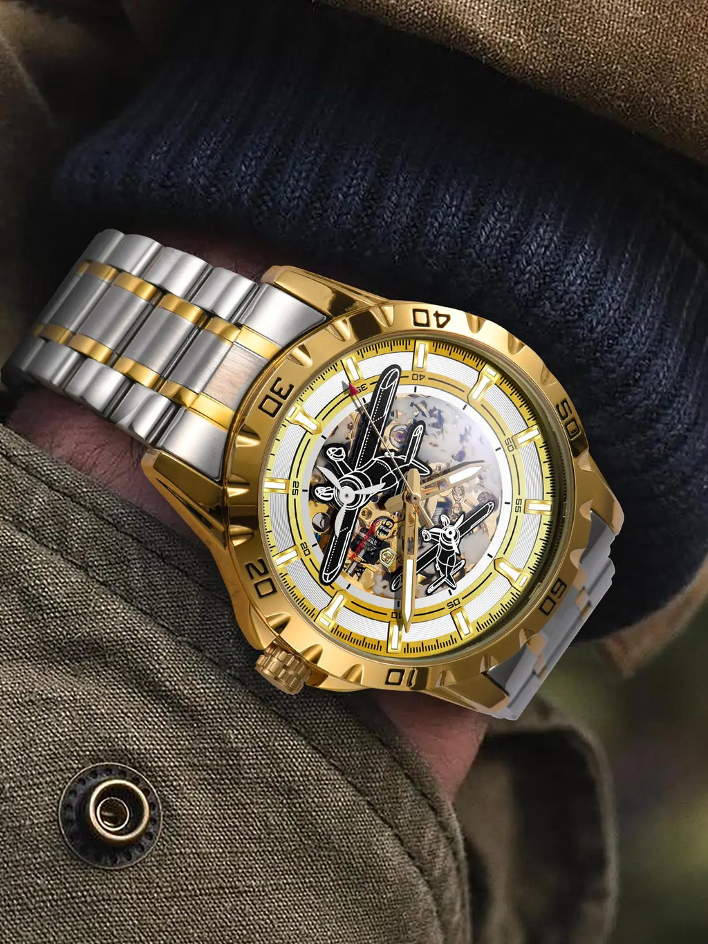 Glenaw Aircraft fully automatic mechanical men's watches, multi-color, trendy and fashionable personalized top brand watches