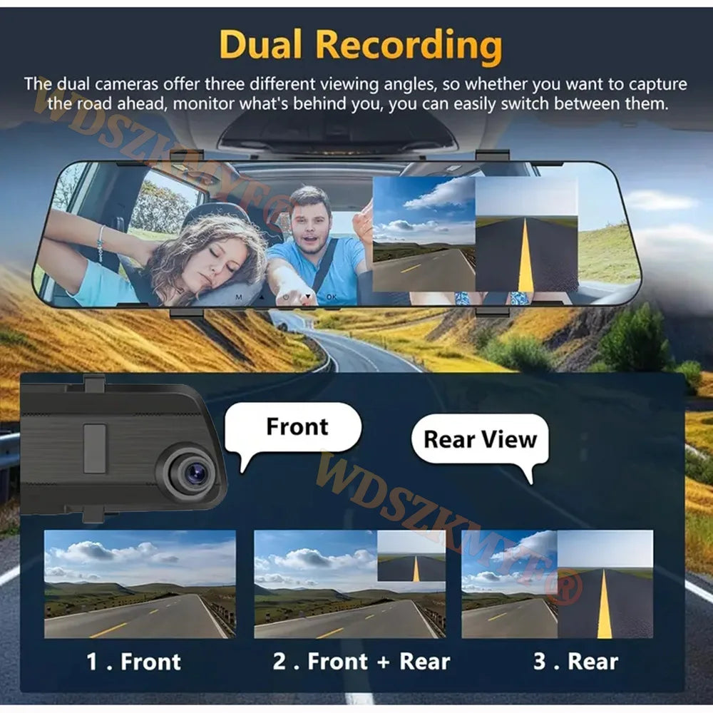 Dual-Lens Car Dvr 1080P Mirror Dash Cam for Cars Camera for Vehicle Video Recorder Front and Rear Camera Dashcam Car Accsesories
