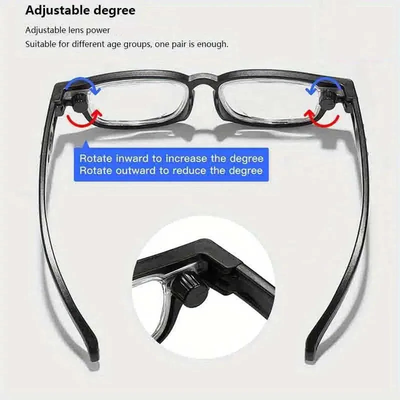 New Rotatable Adjustable Focal Length Glasses+50-+350 Degree Reading Glasses Comfortable Convenient and High-end Glasses
