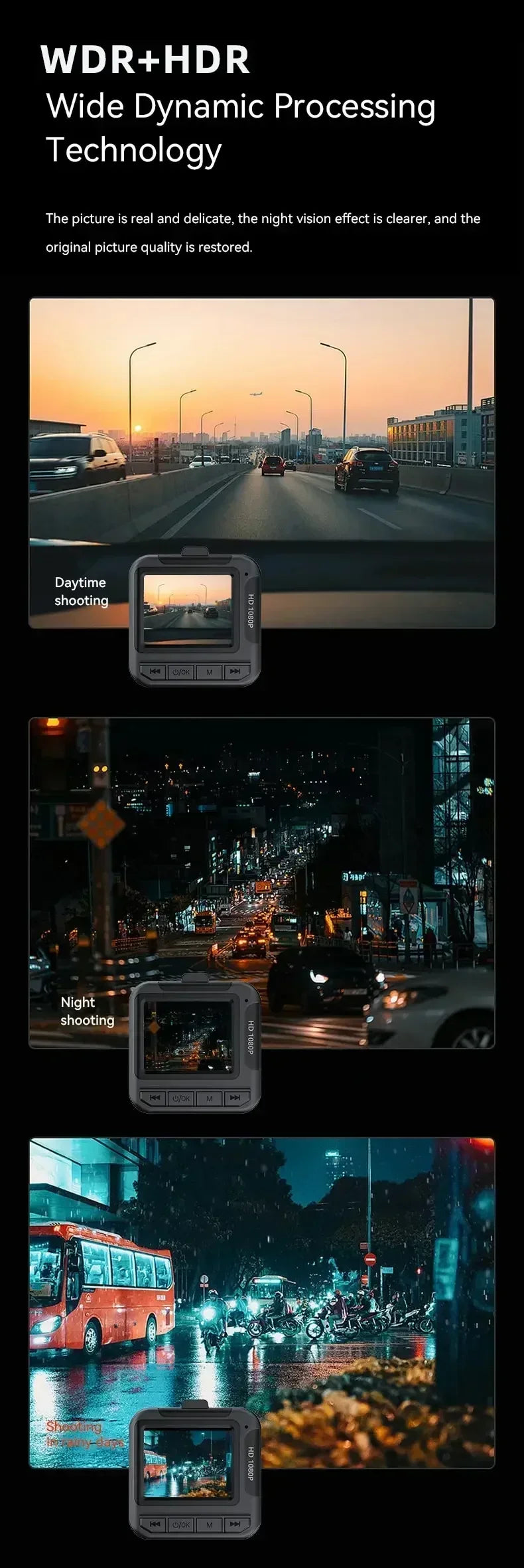 Car Camera HD 1080P Dashcam DVR Recorder - Auto Rear View Mirror Recorder Vehical Cam