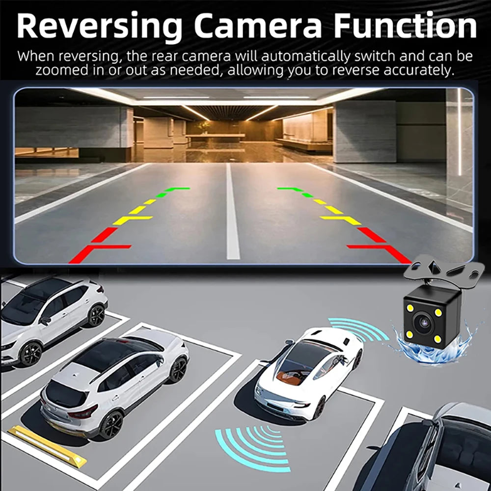3Lens Dash Cam for Cars 2" Car DVR 1080P Video Recorder Front Rear View Camera for Vehicle Night Vision Black Box Car Assecorie