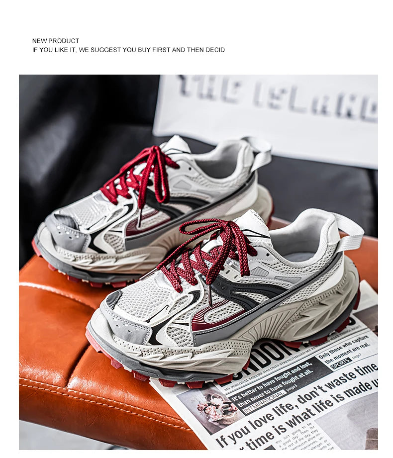 Sports and leisure shoes, men's shoes, marathon oversized air cushioned shoes, fly woven all season rubber, wear-resistant, anti