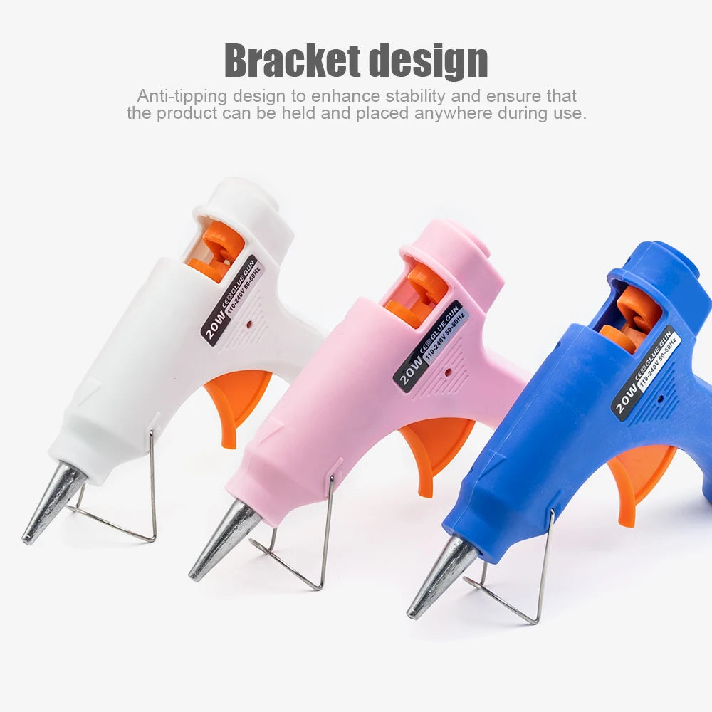 JCD 20W Hot Melt Glue Gun DIY Mini Household Industrial Guns Heat Temperature Electric Repair Tool with 20Pcs 7mm Glue Sticks