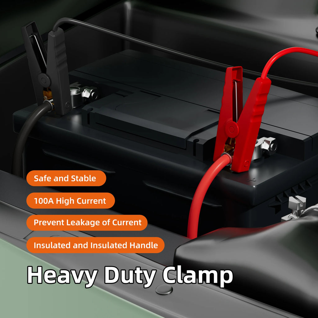 6FT Jumper Cable Clamps with Power Wheel Battery Adapter For 20V Battery Jumper Starter for Car Jump Starting