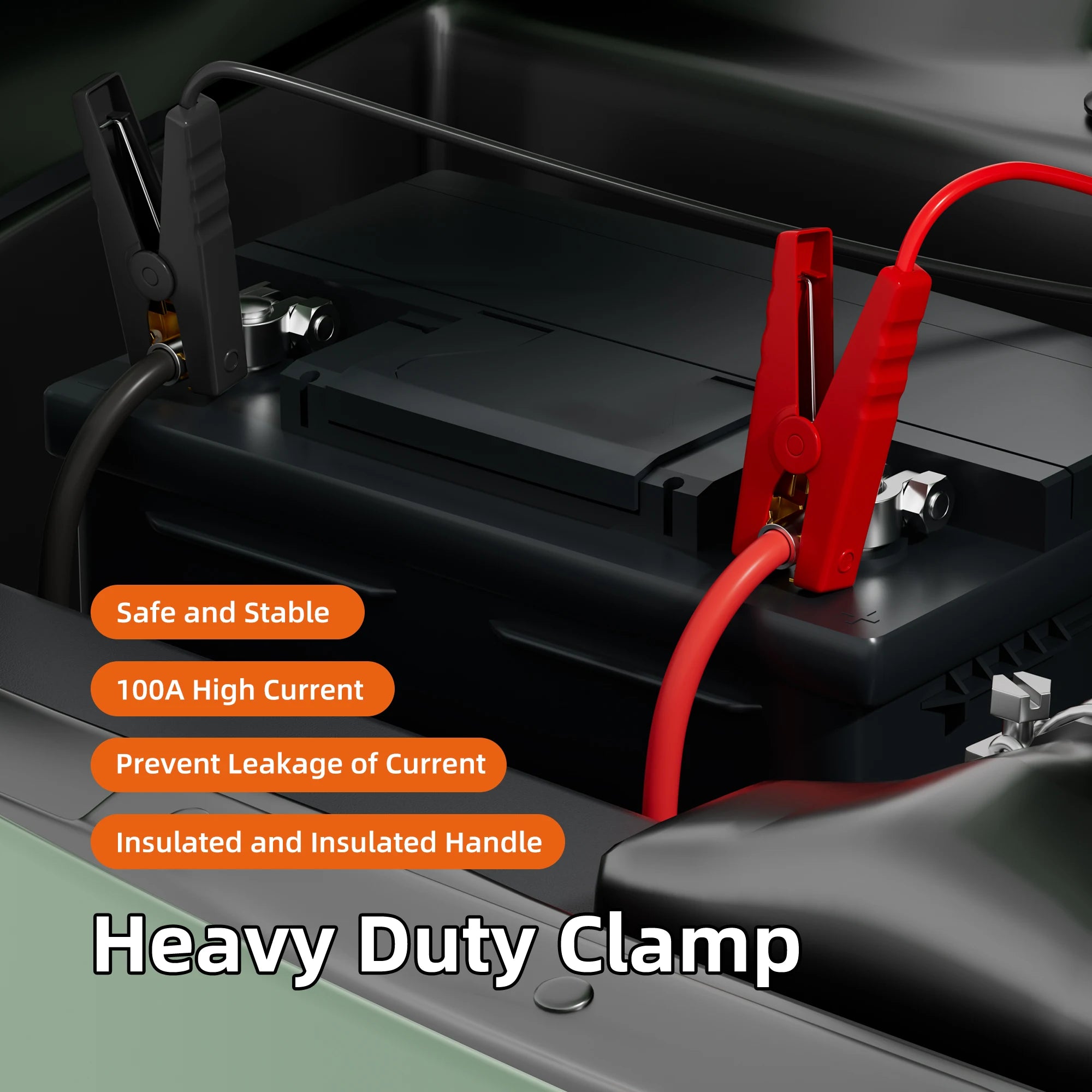 6FT Jumper Cable Clamps with Power Wheel Battery Adapter For 20V Battery Jumper Starter for Car Jump Starting