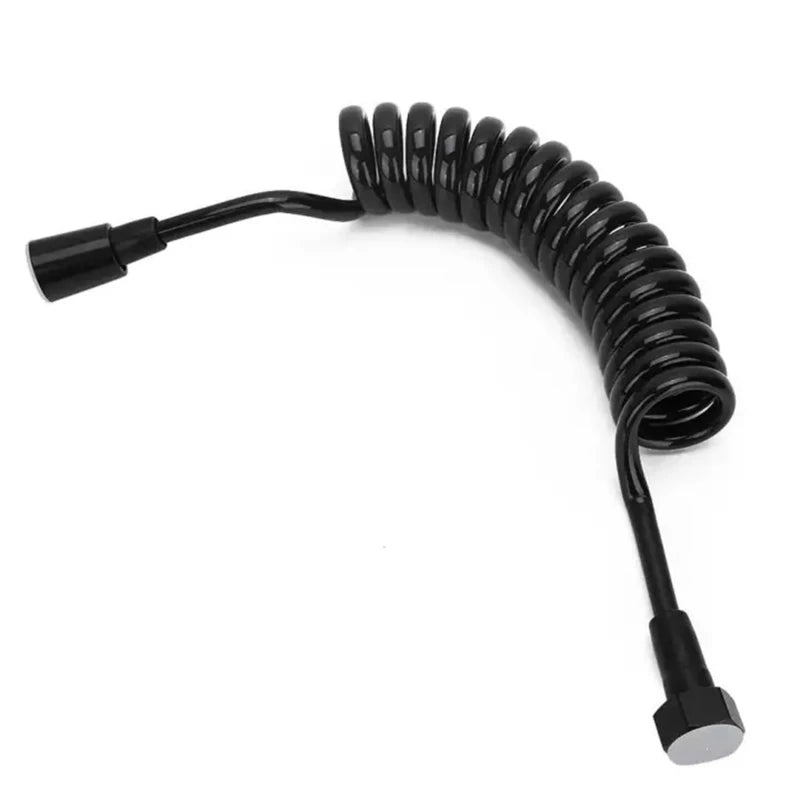 Bathroom Shower Plumbing Hoseswasher Toilet Spray Gun Telephone Wire Telescopic Spring Black White Tube Hose Bathroom Supplies