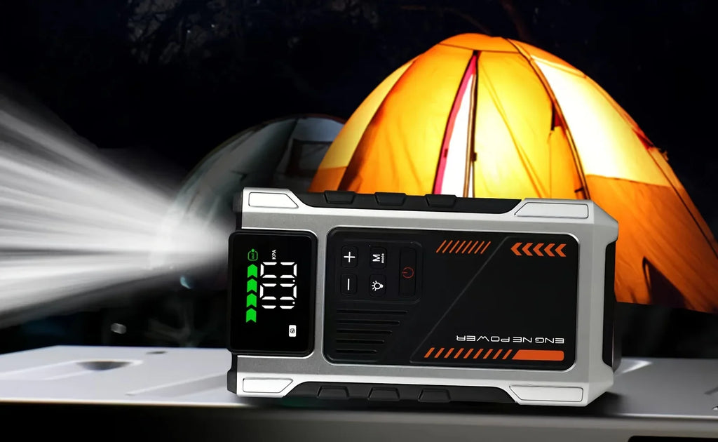 10000mAh Jump Starter Power Bank 12V Car Battery Booster Power Bank with Air Pump Jump Box  Emergency Start-up Power Supply