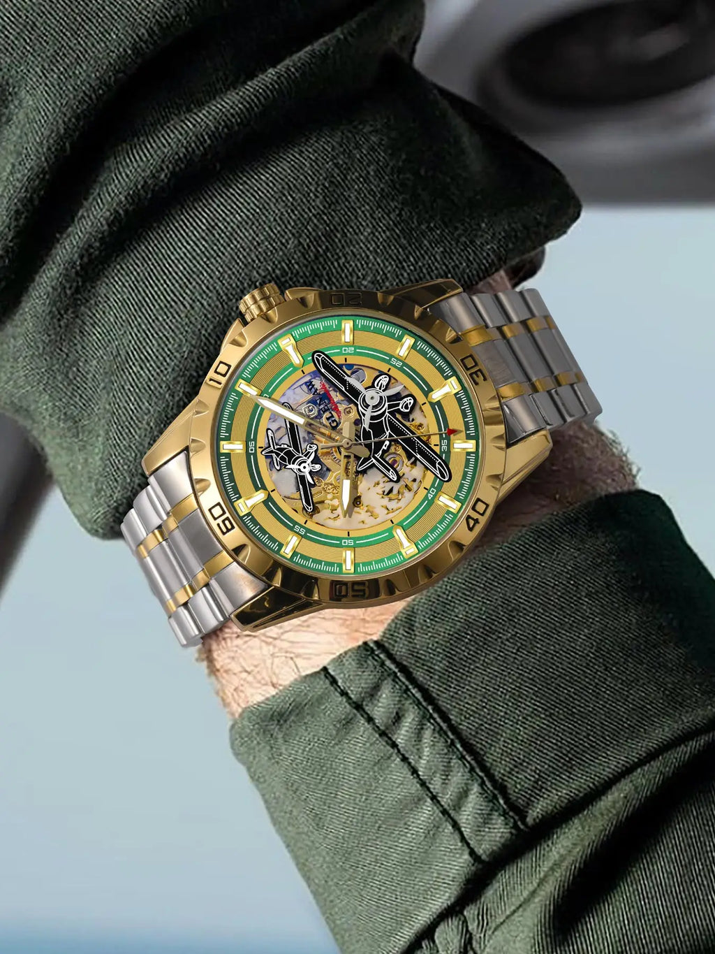 Glenaw Aircraft fully automatic mechanical men's watches, multi-color, trendy and fashionable personalized top brand watches