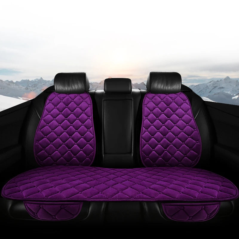 Car Seat Cover Protector Universal Winter Warm Auto Seat Cushion Rear Seat Cushion Protection Covers Back Cushion Three Piece
