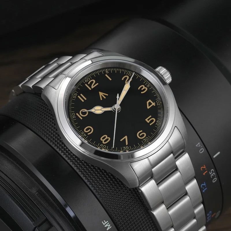 Militado ML08 Military Watch VH31 Quartz Movement Double Domed Sapphire C3 Super Luminous 10Bar Waterproof 38mm Vintage Watches