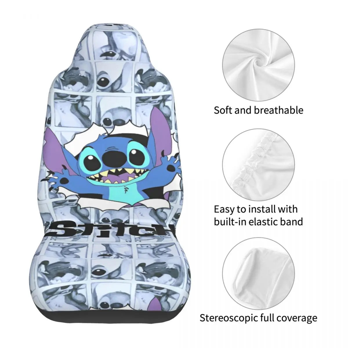 Stitches Car Accessory Seat Covers for Front Seats Interior Auto Truck Van SUV Cars High Quality Cover Set of 2