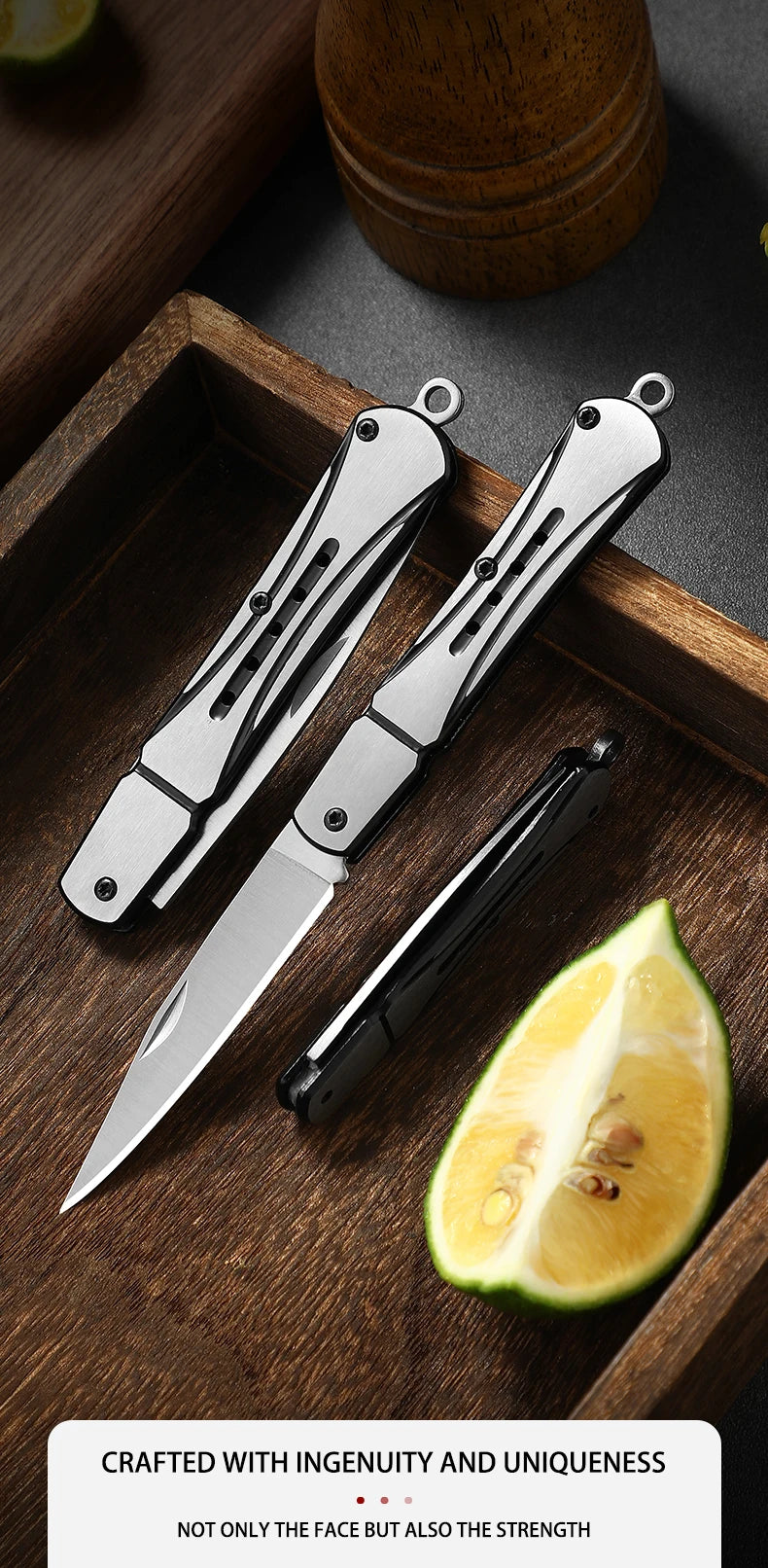 Outdoor knife hunting knives camping high quality profesional self-defense  multifunctional portable switch blade fruit knife