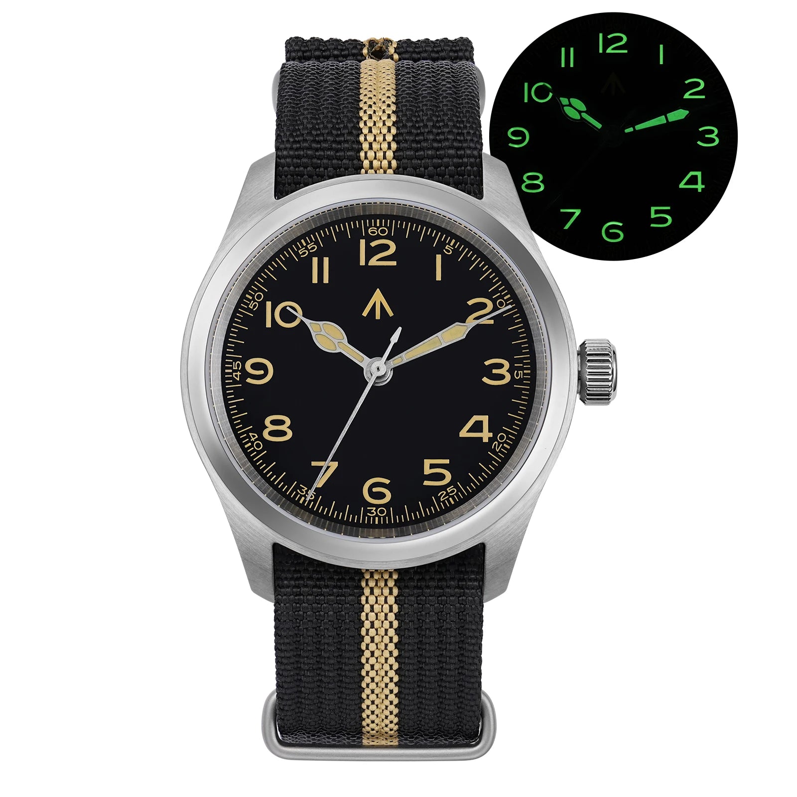 Militado ML08 Military Watch VH31 Quartz Movement Double Sapphire Crystal C3 BGW9 Luminous 10Bar Waterproof 38mm Vintage Watch