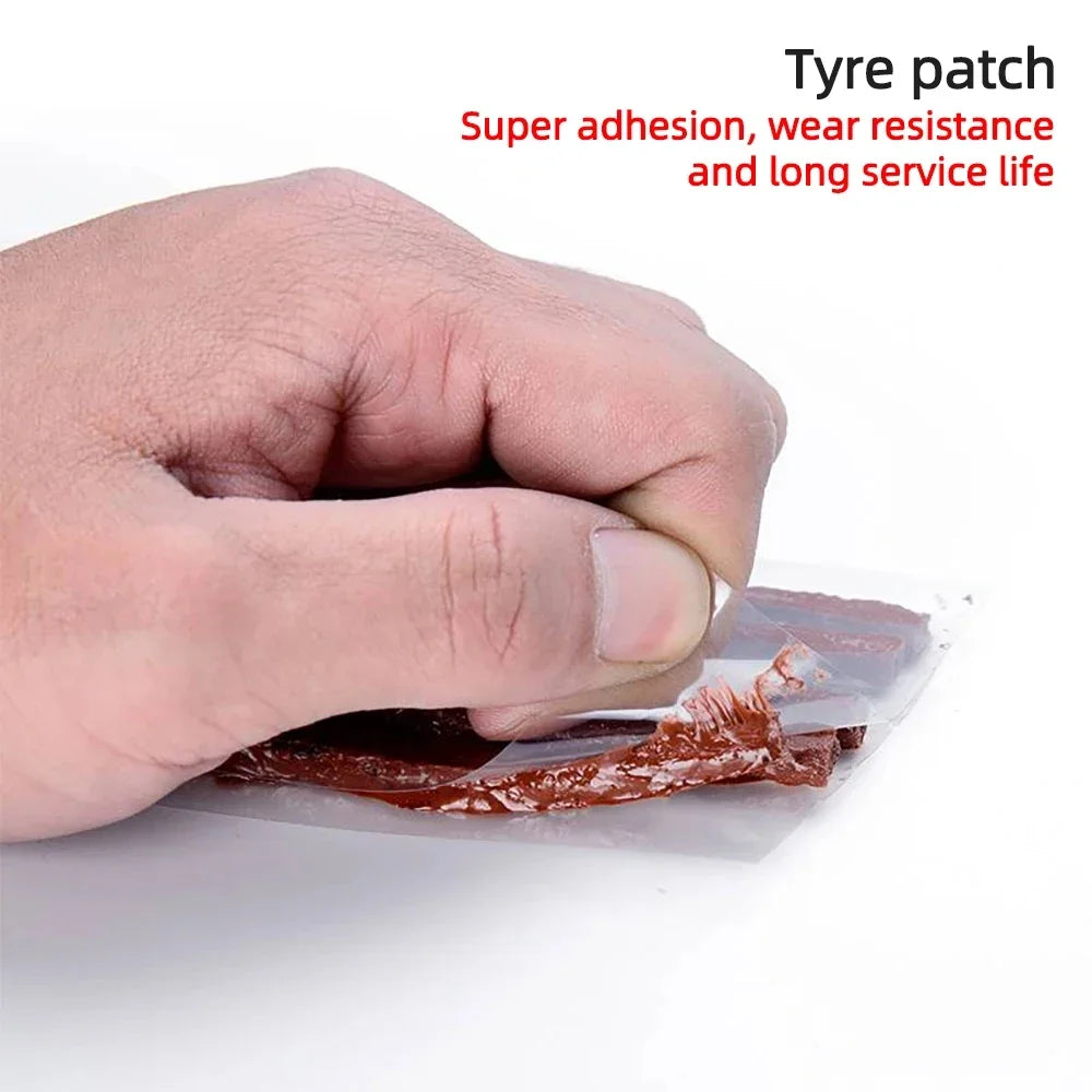 Tire Repair Kit for Car & Motorcycle: Tubeless Puncture Plug Tools with Rubber Strips, Studding Set – Auto/Bike Tire Repair Tool