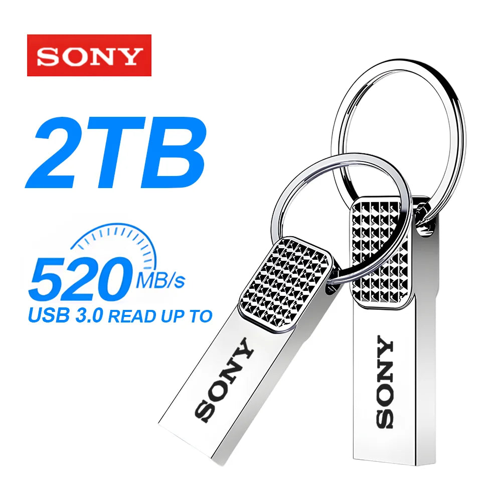 S ony USB Flash Drive 2TB Real Capacity Pen Drive 512GB Memory Stick 1TB Creative Business Gift Silver usb memoria For wholesale