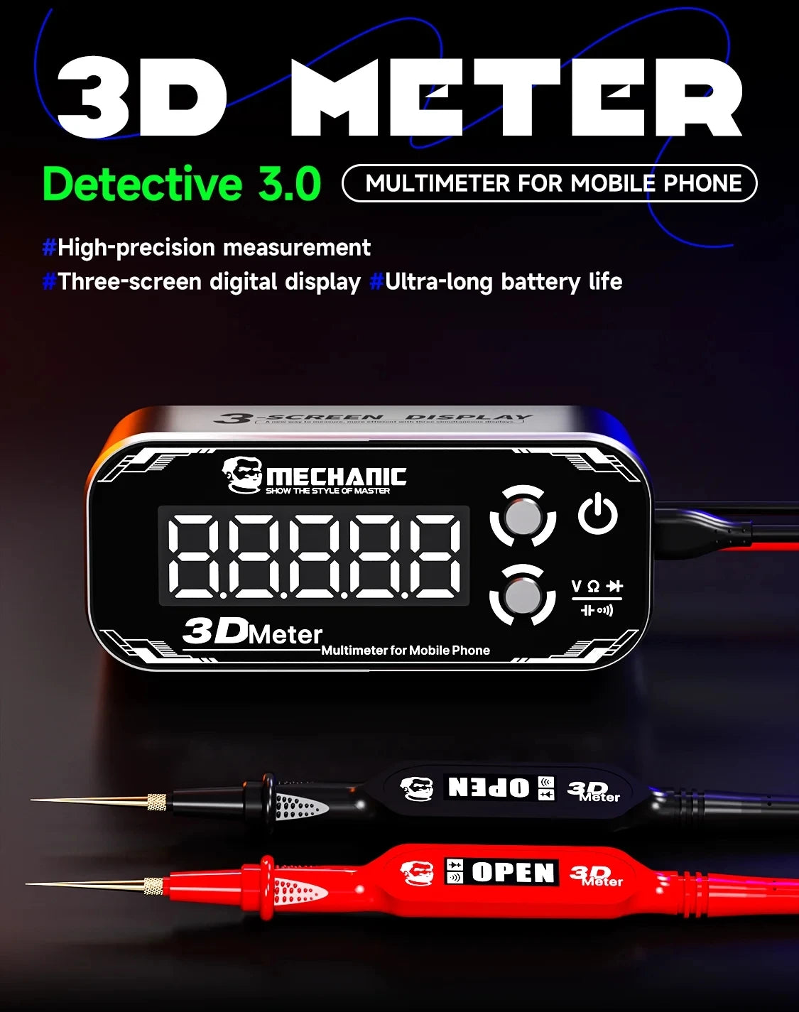 MECHANIC (Sherlock) 3D Meter Multimeter For Mobile Phone Repair High Precision PN Junction / ON-OFF Voltage Capacitance Test