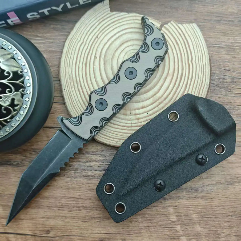 Practical Jungle Adventure Hunting Tactics Small Straight Knives 7Cr13Mov Blade G10 Handle Tool EDC Portable Adventure Tool