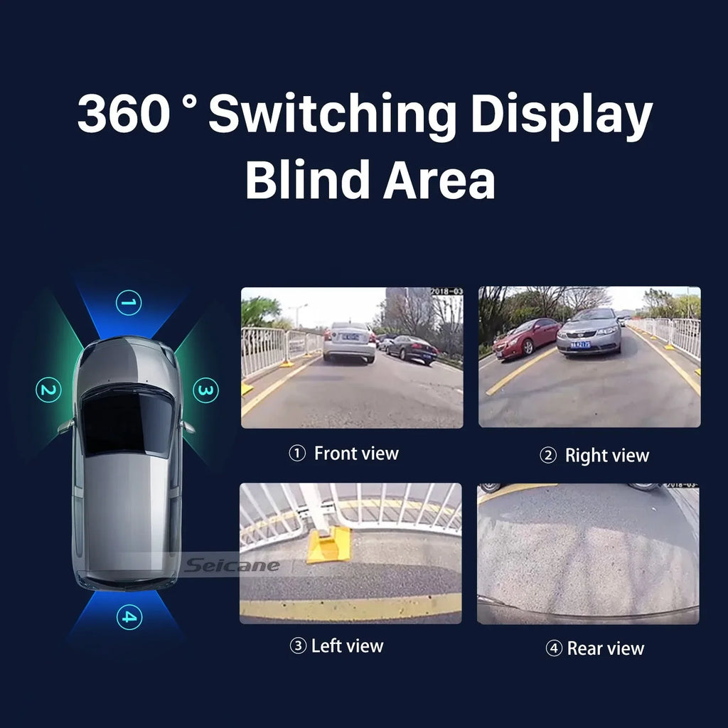 4 AHD 1080P 25fps 360° Surround View Car Camera Panoramic Front Rear Left Right Cameras for Universal Car Android Headunit