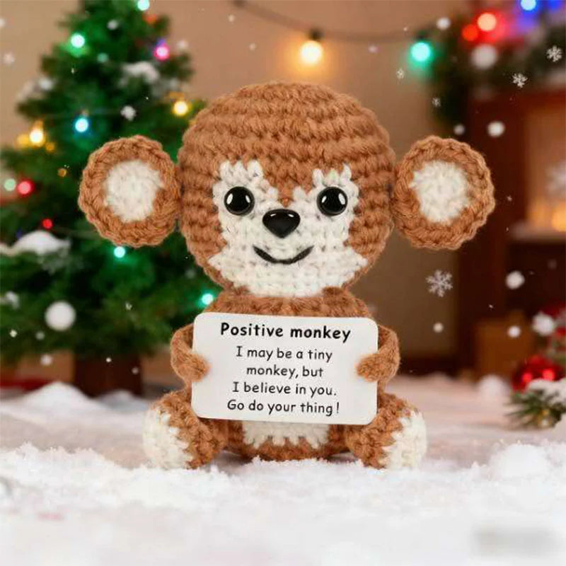 Gifts for Him Her Boyfriend Girlfriend  Handmade Positive Crochet Cute Monkey Emotional Birthday Christmas Desktop Decorations