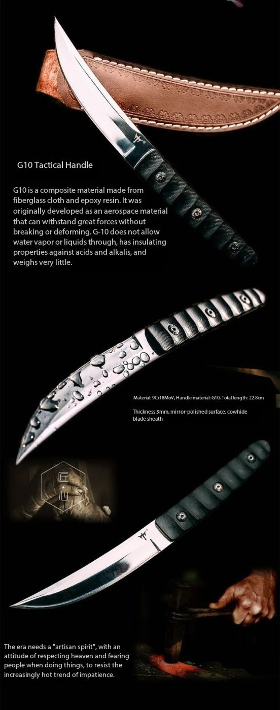 Outdoor camping survival knives, self-protection, wilderness survival tactics, straight knives, Swiss high hardness military kni