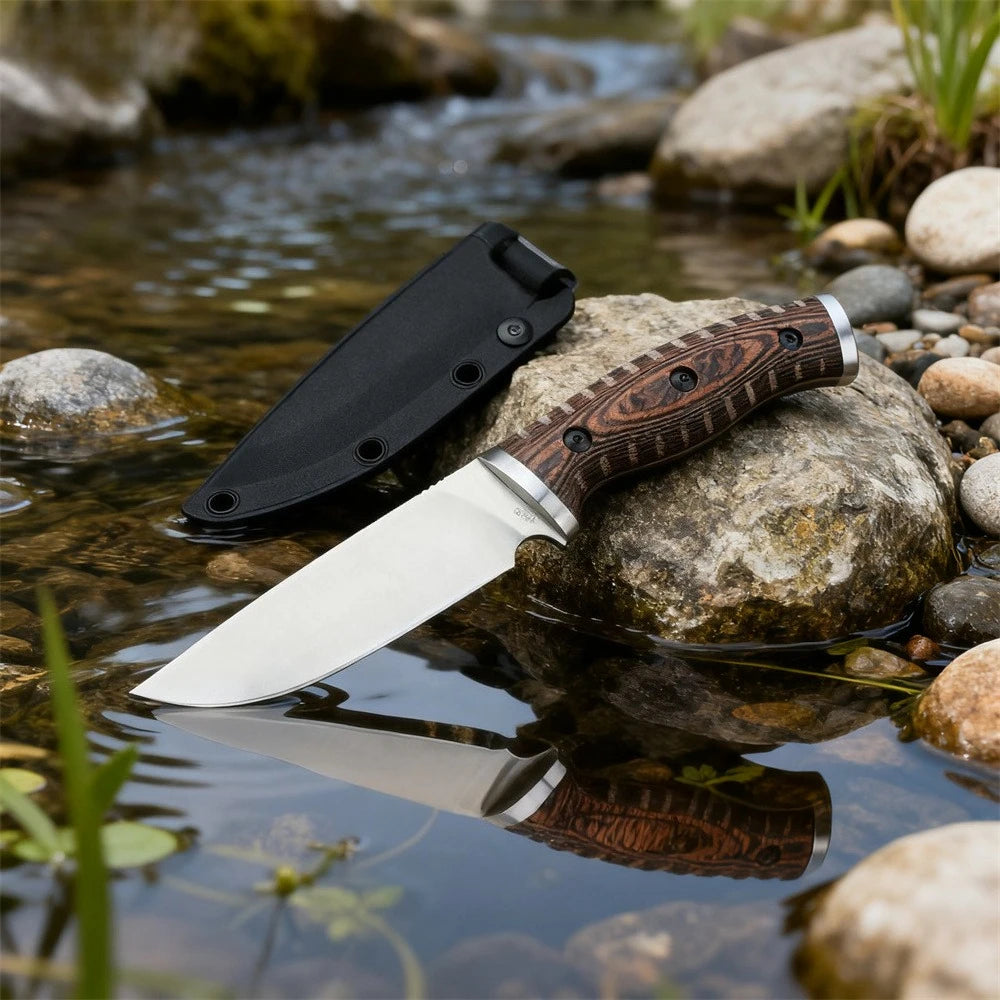 Hunting Knife with Sheath - BK-853 Fixed Blade knives, D2 Steel & G10 Handle for Camping, Survival, EDC Tactical Tool